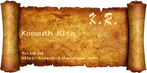 Kossuth Rita névjegykártya